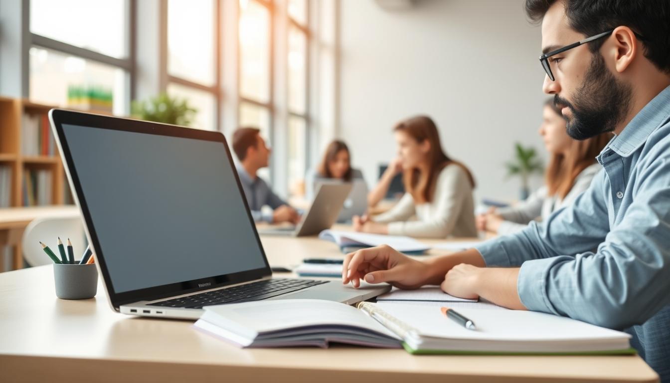 Structured study materials and learning resources on a desk