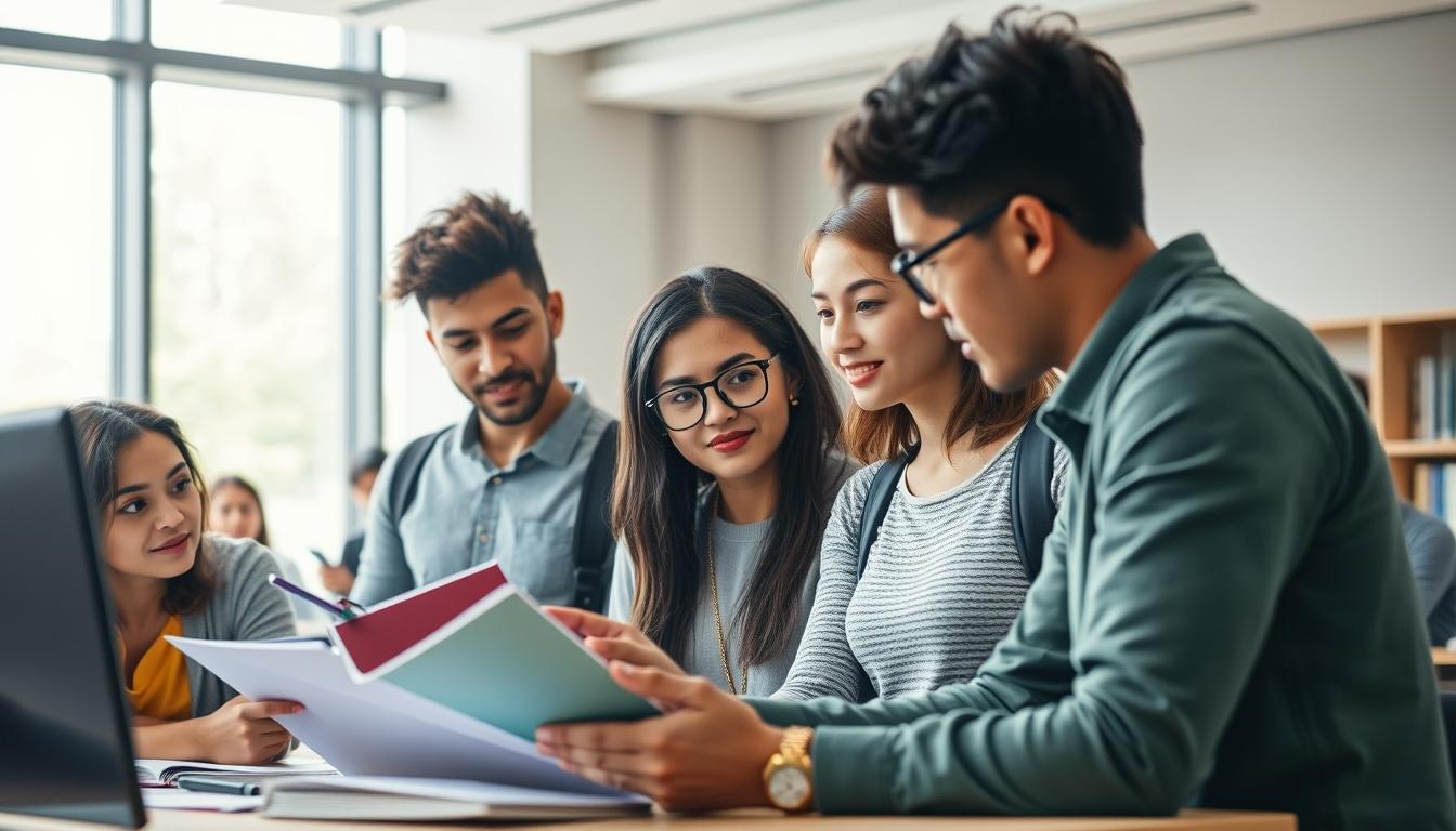 Student preparing for exams with study materials
